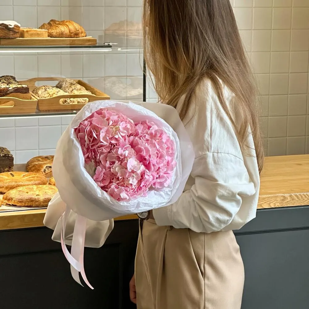 Монобукет из гортензий – нежные пастельные соцветия с доставкой - фото 2