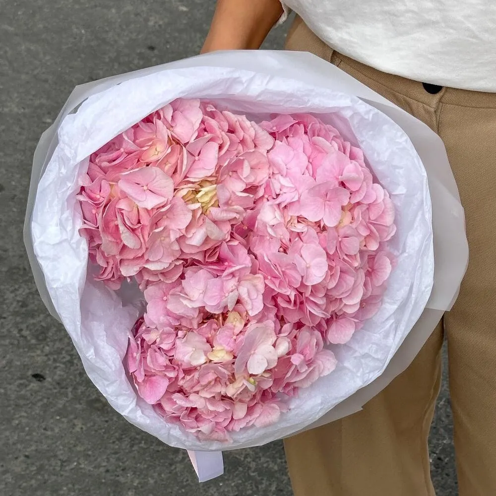 Монобукет из гортензий – нежные пастельные соцветия с доставкой - фото 3